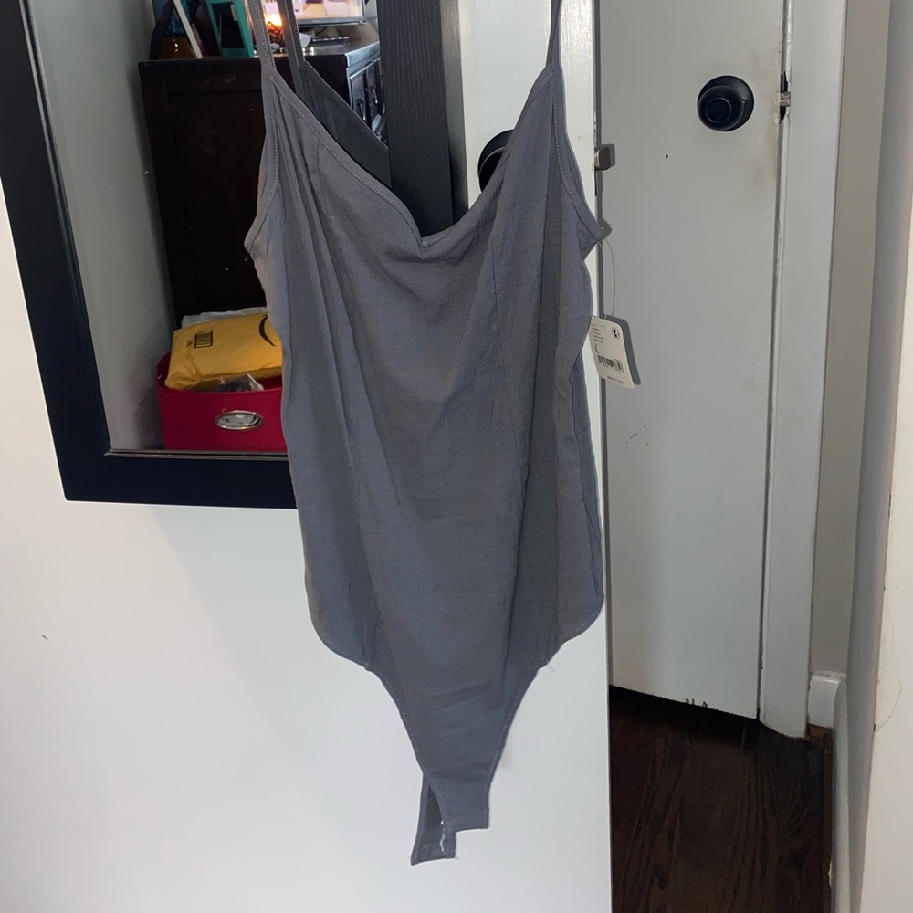 Blue free people bodysuit